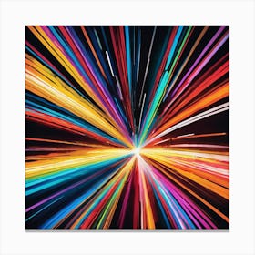 Abstract Rainbow Light Burst Canvas Print