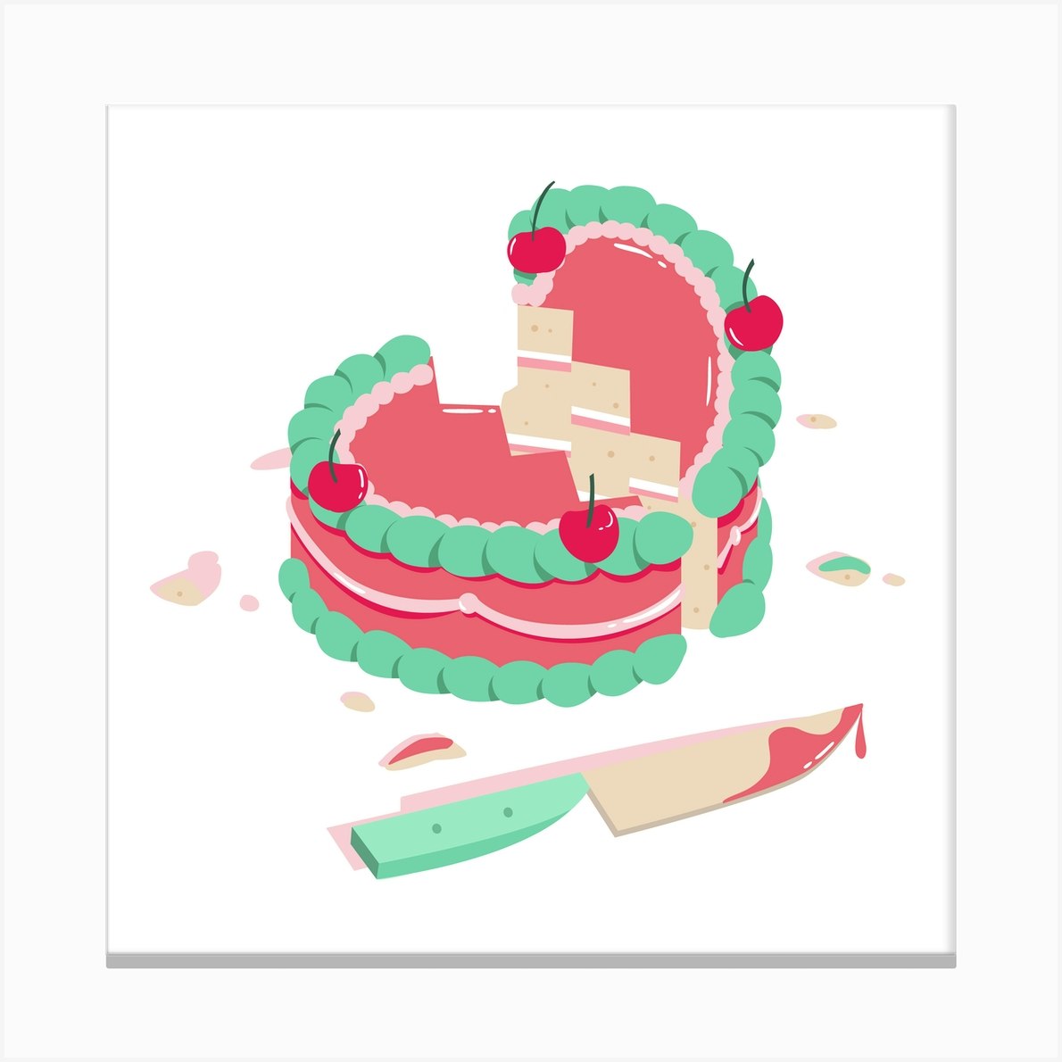 Break up Cake Canvas Print by Daisy Ness