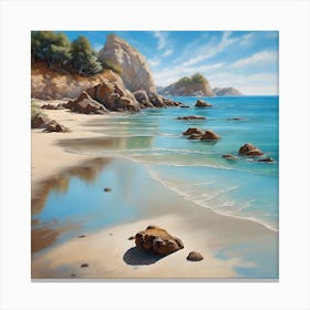 Turquoise Sea, Tidal Reflections Canvas Print