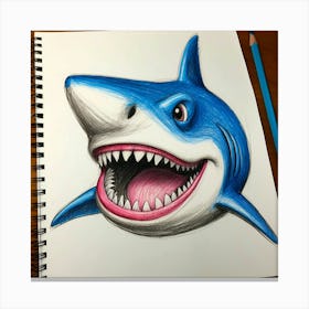 Shark Drawing Canvas Print