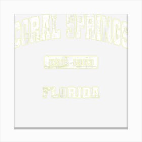 Coral Springs Florida Fl State Vintage Athletic Style Canvas Print