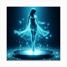 Futuristic Woman In A Dress Canvas Print