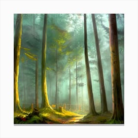 Foggy Forest in Oregon Canvas Print