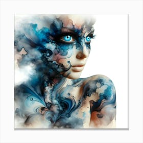 Woman With Blue Eyes Canvas Print