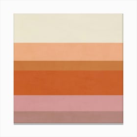 Orange And Beige Stripes Canvas Print