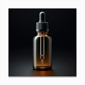 Glass Bottle Isolated On Black Canvas Print