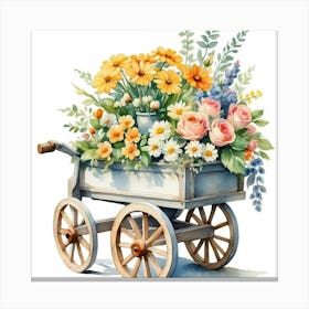 Flower Cart Canvas Print