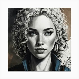 Girl With Curly Hair Canvas Print