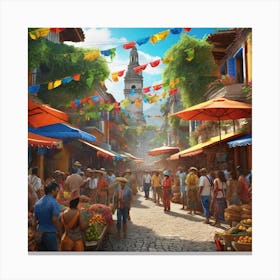 Street Market Canvas Print