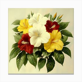 Hibiscus Bouquet Art Canvas Print