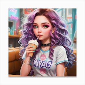 Ice Cream Girl Canvas Print