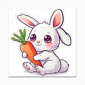 Cute Bunny With Carrot Canvas Print
