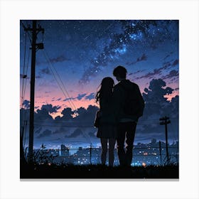 An Anime Couple Wall Art Decoration Canvas Print