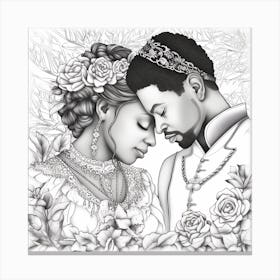 King And Queen Coloring Page Canvas Print