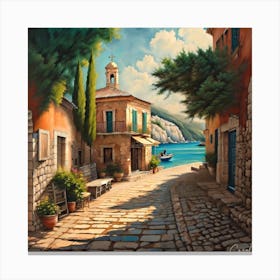 Greek Alley in Kefallonia Canvas Print