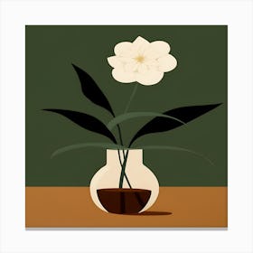 White Flower In A Vase Canvas Print