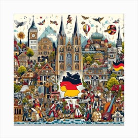 Germany City Castle Nature Canvas Print