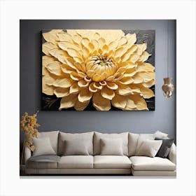 Large yellow dahlia flower 1 Canvas Print