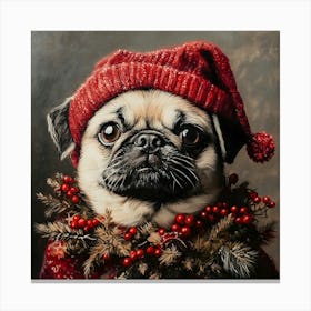 Christmas Pug 2 Canvas Print