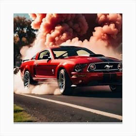 Red Mustang 2 Canvas Print