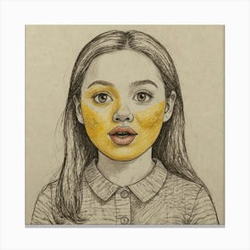 Girl With Yellow Face Canvas Print