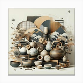 Asian Teapots 1 Canvas Print