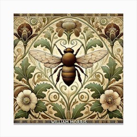 Bee William morris Canvas Print