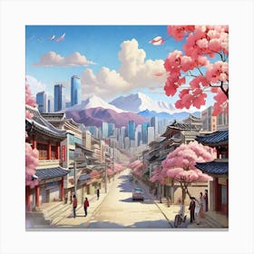 Korean City 2 Canvas Print