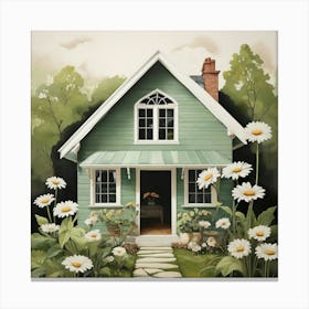 Daisy Green House Art Print 1 Canvas Print