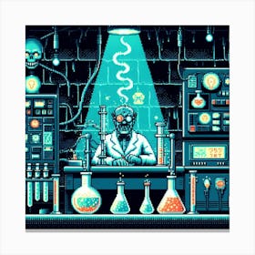 8-bit secret laboratory Canvas Print