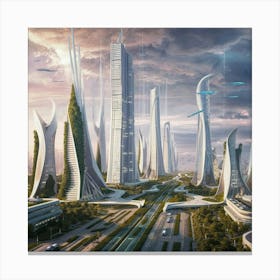 Futuristic Cityscape 1 Canvas Print