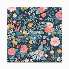 Floral Wallpaper 1 Canvas Print