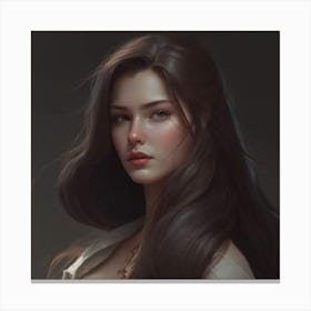 Portrait Of A Girl With Long Hair Canvas Print