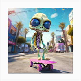 Alien Skate 10 Canvas Print