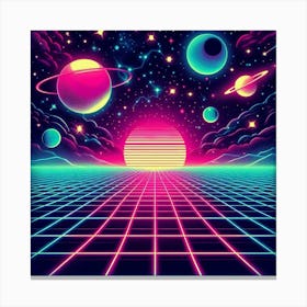 Retro Futuristic Elements,Retro Futuristic Background,Retro Futuristic Templates (19) Canvas Print