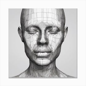 3d Model Of A Woman'S Head 1 Canvas Print