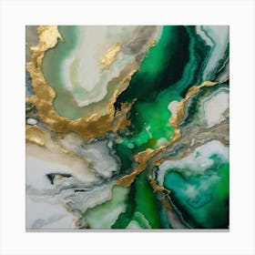 Luxury Abstract Emerald And Gold Marble Canvas Print