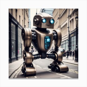 Robot On The Street 36 Canvas Print