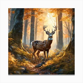 Deer In The Forest 164 Canvas Print