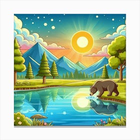 Bear In Montana Canvas Print