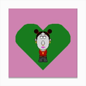 Girl In A Heart Canvas Print