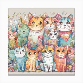 Kawaii Cats Canvas Print