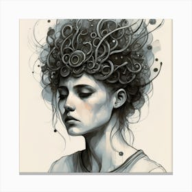 Girl With A Crazy Head Canvas Print