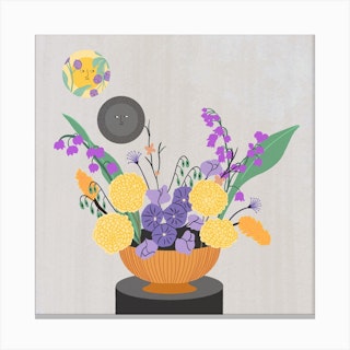 Flowers For Gemini Square Canvas Print