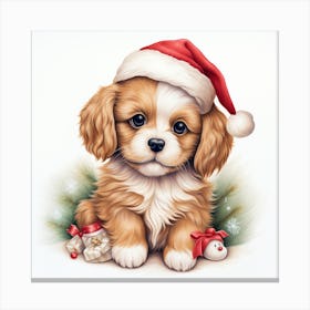 Santa Puppy 2 Canvas Print