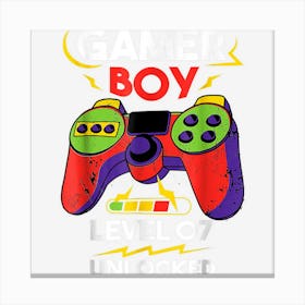 Gamer Boy Level 7 Unlocked 7th Birthday Video Game Gaming Canvas Print