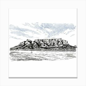 A Table Mountain In Cape Town Hand Drawn Sketch 1 Canvas Print