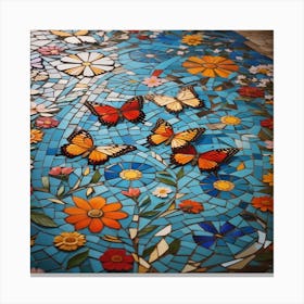 mosaic_floor_with_flowers 3 Canvas Print