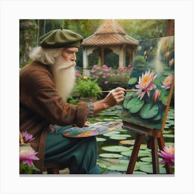 Old Man Water Lilies 2 Canvas Print