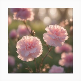 A Blooming Carnation Blossom Tree With Petals Gently Falling In The Breeze 2 Canvas Print